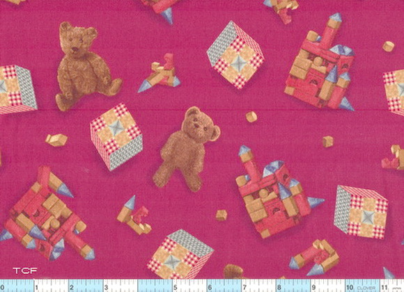 Little Things in Life Vintage Toys Red Fabric
